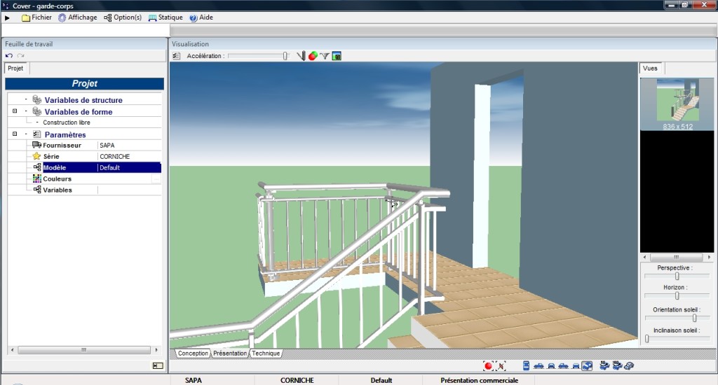 Logiciel pour garde-corps, balustrades et clôtures Logiciel pour garde-corps, balustrades et clôtures
